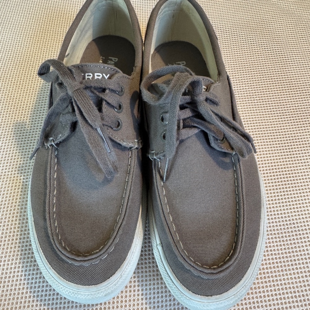 Sperry Men’s Gray Canvas Boat Shoes | Casual Lace-Up Sneakers